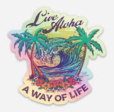 Live Aloha Hologram Sticker