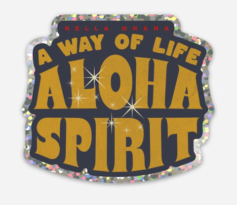 Aloha Glitter Sticker